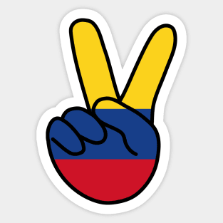 Colombia Flag V Sign Sticker